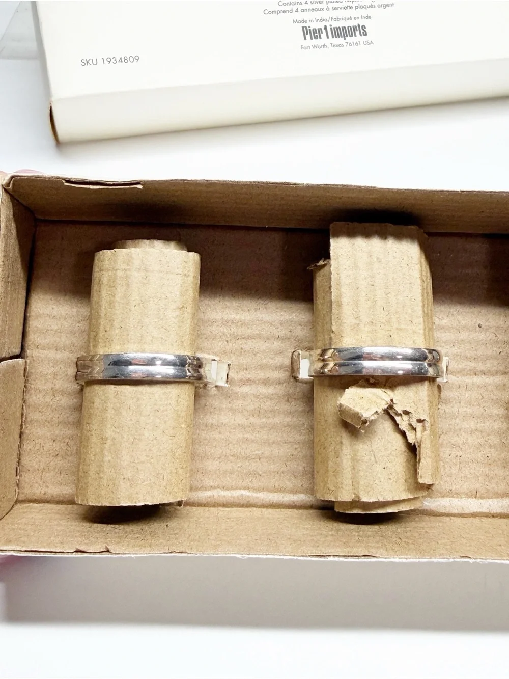 Pier 1 Silver Plated Napkin Rings Reindeer Tree Snowflake Star